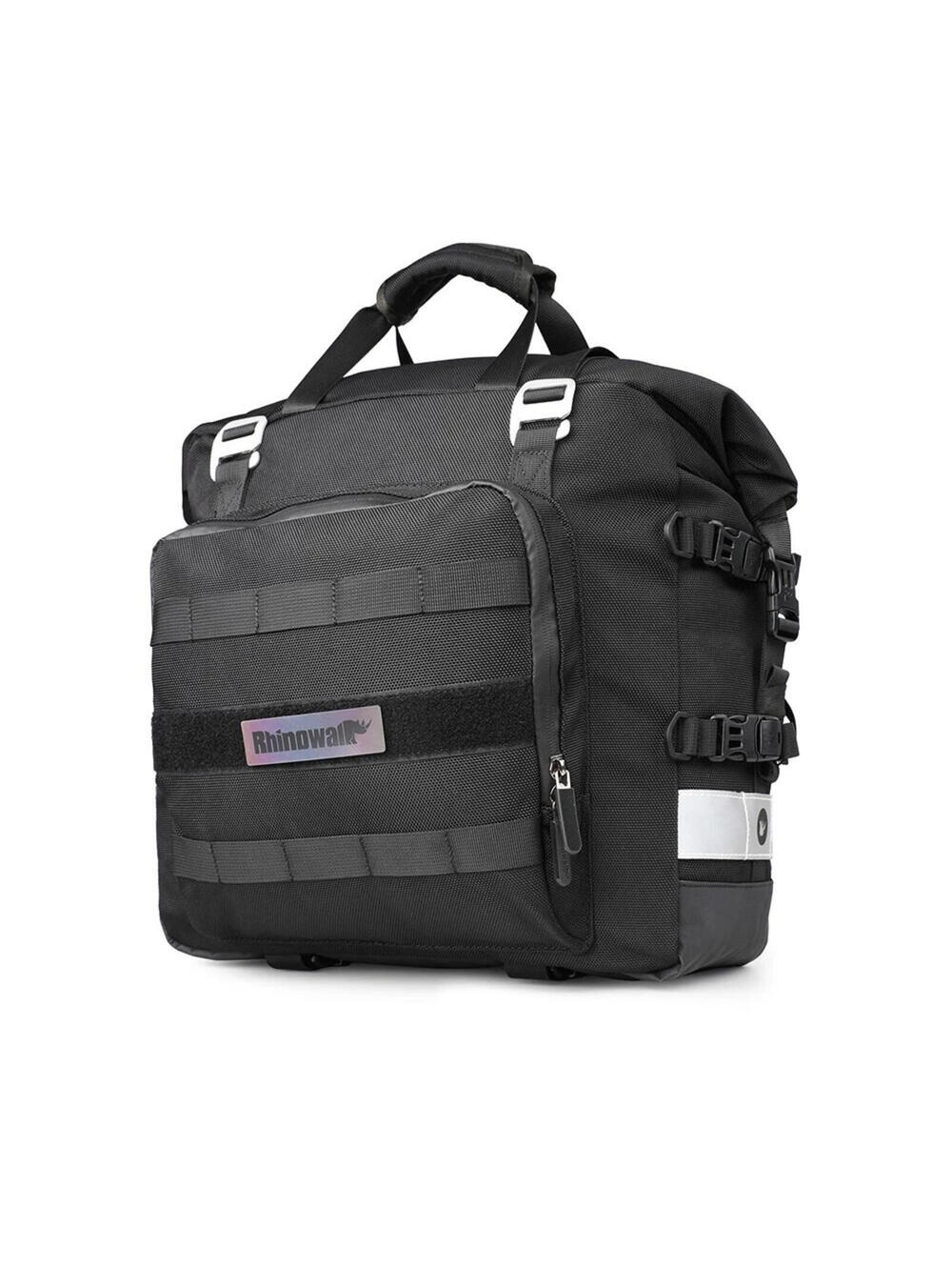 Rhinowalk motorcycle side bag 20L Waterproof Saddle Pannier Quick Release Black